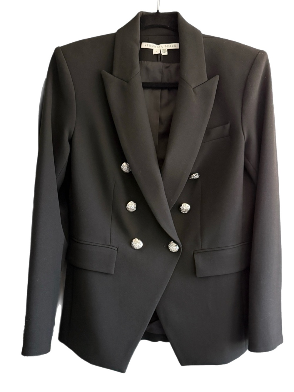 Veronica Beard Black Miller Dickey Jacket with Silver Buttons - Picture 5 of 11